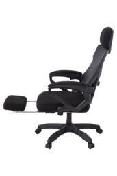 Living and Home Adjustable High Back Mesh Office Chair with Footrest & Lumbar Support in Black - thumbnail 4