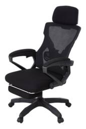 Living and Home Adjustable High Back Mesh Office Chair with Footrest & Lumbar Support in Black