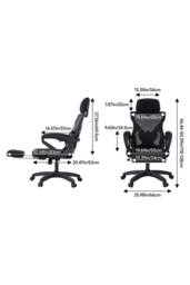 Living and Home Adjustable High Back Mesh Office Chair with Footrest & Lumbar Support in Black - thumbnail 8