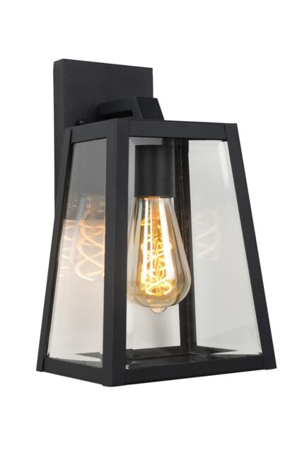 Lucide 'MATSLOT' Non Dimmable Stylish Outdoor Cottage Wall Lantern 1xE27 in Black - image 1