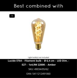 Lucide 'MATSLOT' Non Dimmable Stylish Outdoor Cottage Wall Lantern 1xE27 in Black - thumbnail 6