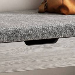 Havendro Shoe Bench Hallway Wooden Rack Storage Cabinet Cushion in Grey - thumbnail 3