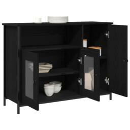 Berkfield Home Sideboard Black Oak 100x35x75 cm Engineered Wood - Size: 100 x 35 x 75 cm