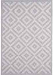 THE RUGS Outdoor Indoor Geometric Diamond Rug Grey Ivory Weather Resistant - Size: 200 cm x 290 cm - thumbnail 2