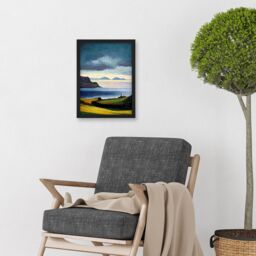 Artery8 Mull Of Kintyre Scotland Artwork Framed Wall Art Print A4 in Black - thumbnail 2