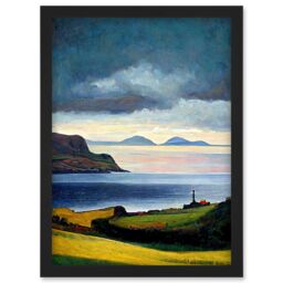 Artery8 Mull Of Kintyre Scotland Artwork Framed Wall Art Print A4 in Black - thumbnail 1