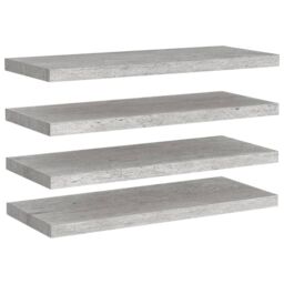 Berkfield Home Floating Wall Shelves 4 pcs Concrete Grey 80x23.5x3.8 cm MDF - thumbnail 2