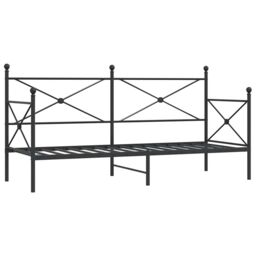 Berkfield Home Day Bed without Mattress Black 90x200 cm Steel - thumbnail 2