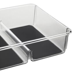 Orsina Sturdy Grey Multifunctional Kitchen Organiser With Dividers, Integrated Handle Storage Boxes For Fridge in Clear - thumbnail 4