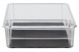 Orsina Sturdy Grey Multifunctional Kitchen Organiser With Dividers, Integrated Handle Storage Boxes For Fridge in Clear - thumbnail 5