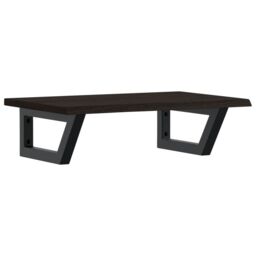 Berkfield Home Basin Shelf Wall Mounted Steel & Solid Wood Oak in Brown - thumbnail 2