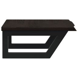 Berkfield Home Basin Shelf Wall Mounted Steel & Solid Wood Oak in Brown - thumbnail 5