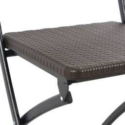 Berkfield Home Folding Garden Chairs 4 pcs HDPE & Steel Brown - thumbnail 7