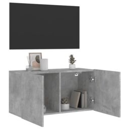 Berkfield Home TV Cabinet Wall-mounted Concrete Grey 80x30x41 cm - Size: 80 x 30 x 41 cm - thumbnail 4