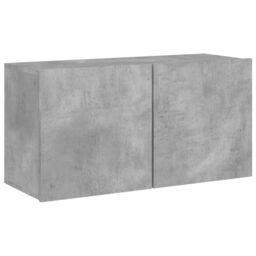 Berkfield Home TV Cabinet Wall-mounted Concrete Grey 80x30x41 cm - Size: 80 x 30 x 41 cm - thumbnail 2