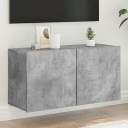Berkfield Home TV Cabinet Wall-mounted Concrete Grey 80x30x41 cm - Size: 80 x 30 x 41 cm - thumbnail 1
