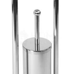 Home Discount Bath Vida Toilet Brush & Paper Holder With Round Base Combination 2 in 1 in Metallic Silver - thumbnail 4