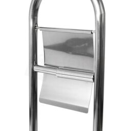 Home Discount Bath Vida Toilet Brush & Paper Holder With Round Base Combination 2 in 1 in Metallic Silver - thumbnail 3