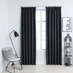 Berkfield Home Blackout Curtains with Hooks 2 pcs Anthracite 140x175 cm