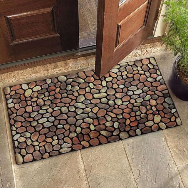 Nicoman Stone Pebble Design Indoor & Outdoor Mat in Brown - Size: 40 cm x 60 cm - image 1