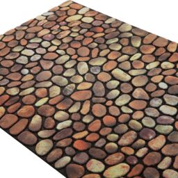 Nicoman Stone Pebble Design Indoor & Outdoor Mat in Brown - Size: 40 cm x 60 cm - thumbnail 3
