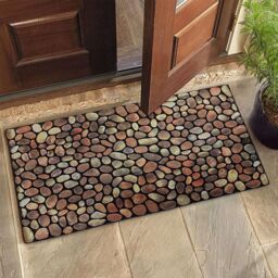 Nicoman Stone Pebble Design Indoor & Outdoor Mat in Brown - Size: 40 cm x 60 cm - thumbnail 1