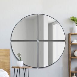 "MirrorOutlet New Black XL Circular Metal Wall Mirror 70"" X 70"" (180 x 180CM) - Size: 1 Pack" - thumbnail 2