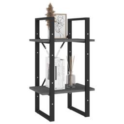 Berkfield Home Decorative 2-Tier Book Cabinet Grey 40x30x70 cm Solid Pine Wood - Size: 40 x 30 x 70 cm - thumbnail 4