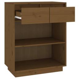 Berkfield Home Beautiful Console Cabinet Honey Brown 60x34x75 cm Solid Wood Pine - Size: 60 x 34 x 75 cm - thumbnail 6