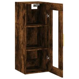 Berkfield Home Wall Mounted Cabinet Smoked Oak 34.5x34x90 cm in Brown - thumbnail 7