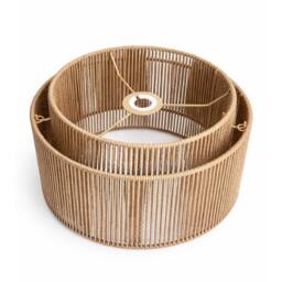 Voltico Double Tier Rattan Lampshade 30cm Natural Woven Pendant Ceiling Shade in Brown - thumbnail 7