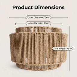 Voltico Double Tier Rattan Lampshade 30cm Natural Woven Pendant Ceiling Shade in Brown - thumbnail 3