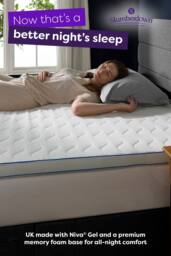 Slumberdown 5cm Gel Memory Foam Mattress Topper in White - Size: Super King - thumbnail 2