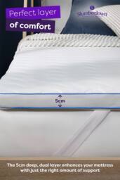 Slumberdown 5cm Gel Memory Foam Mattress Topper in White - Size: Super King - thumbnail 4