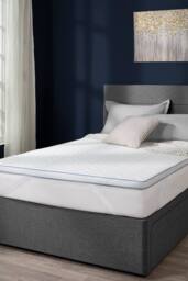 Slumberdown 5cm Gel Memory Foam Mattress Topper in White - Size: Super King - thumbnail 1
