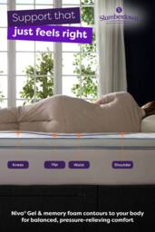 Slumberdown 5cm Gel Memory Foam Mattress Topper in White - Size: Super King - thumbnail 3