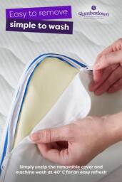 Slumberdown 5cm Gel Memory Foam Mattress Topper in White - Size: Super King - thumbnail 5