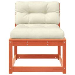 Berkfield Home Garden Sofa with Cushions Wax Brown Solid Wood Pine - thumbnail 5