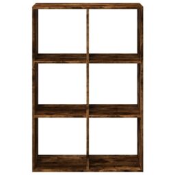 Berkfield Home Room Divider Bookcase Smoked Oak 69.5x29x103.5 cm Engineered Wood in Brown - thumbnail 5