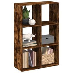 Berkfield Home Room Divider Bookcase Smoked Oak 69.5x29x103.5 cm Engineered Wood in Brown - thumbnail 1