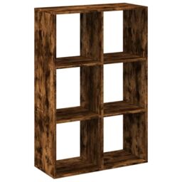 Berkfield Home Room Divider Bookcase Smoked Oak 69.5x29x103.5 cm Engineered Wood in Brown - thumbnail 2