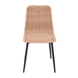 Nordlys Set of 4 Chairs with Metal Legs & Rattan in Beige - thumbnail 8
