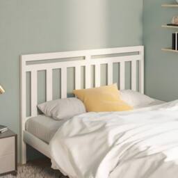Berkfield Home Bed Headboard White 140x4x100 cm Solid Wood Pine - Size: 140 x 4 x 100 cm - thumbnail 1
