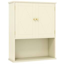 Costway Bathroom Wall Cabinet 2-Door Wall Mounted Medicine Cabinet in Beige - thumbnail 3