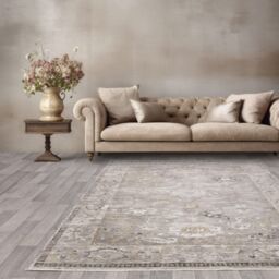 The Rug Shop UK Border Floral Beige Traditional Polyester Easy To Clean Rug - Size: 200 cm x 300 cm - thumbnail 1