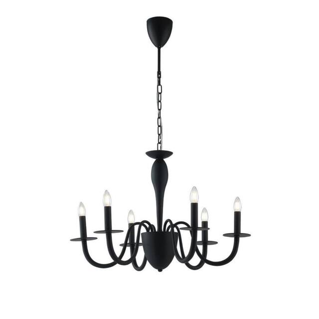 Netlighting ARMSTRONG 6 Light Chandeliers Black 78x53cm - Size: 78x53 cm