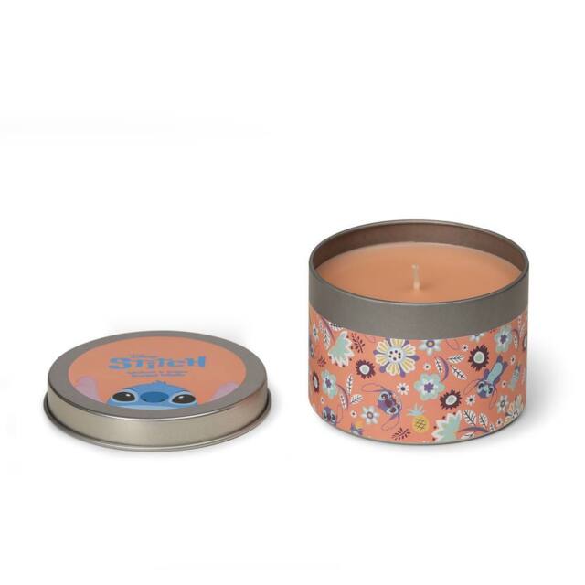 Disney Stitch Scented Tin Candle - Hibiscus & lychee in Pale Orange - Size: Medium - image 1