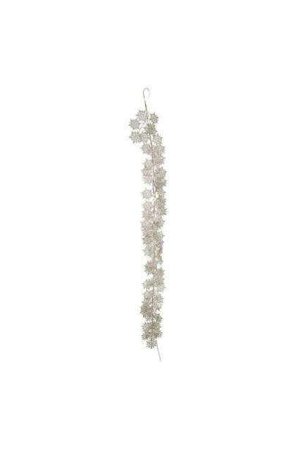 KDMD Gold Glitter Snowflake Garland 180cm in Green - image 1