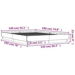 Berkfield Home Bed Frame without Mattress Sonoma Oak 140x190 cm in Light Tan - thumbnail 9