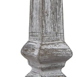 Wyld Haus Collioure White Washed Wooden Pedestal Table Lamp Cream Linen Shade in Grey - Size: 10 inches - thumbnail 4